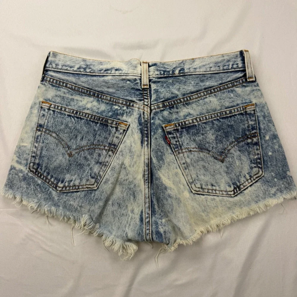 Levi's 501 Denim Cut Off Shorts Men's 30 Acid Wash Distressed High Rise USA READ